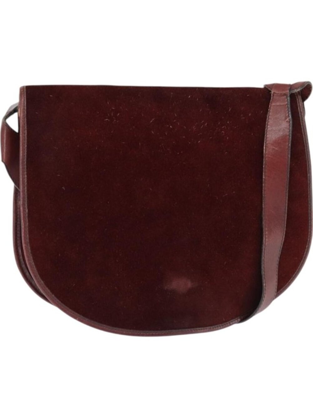 BALENCIAGA Shoulder Bag Suede Leather Bordeaux Gold